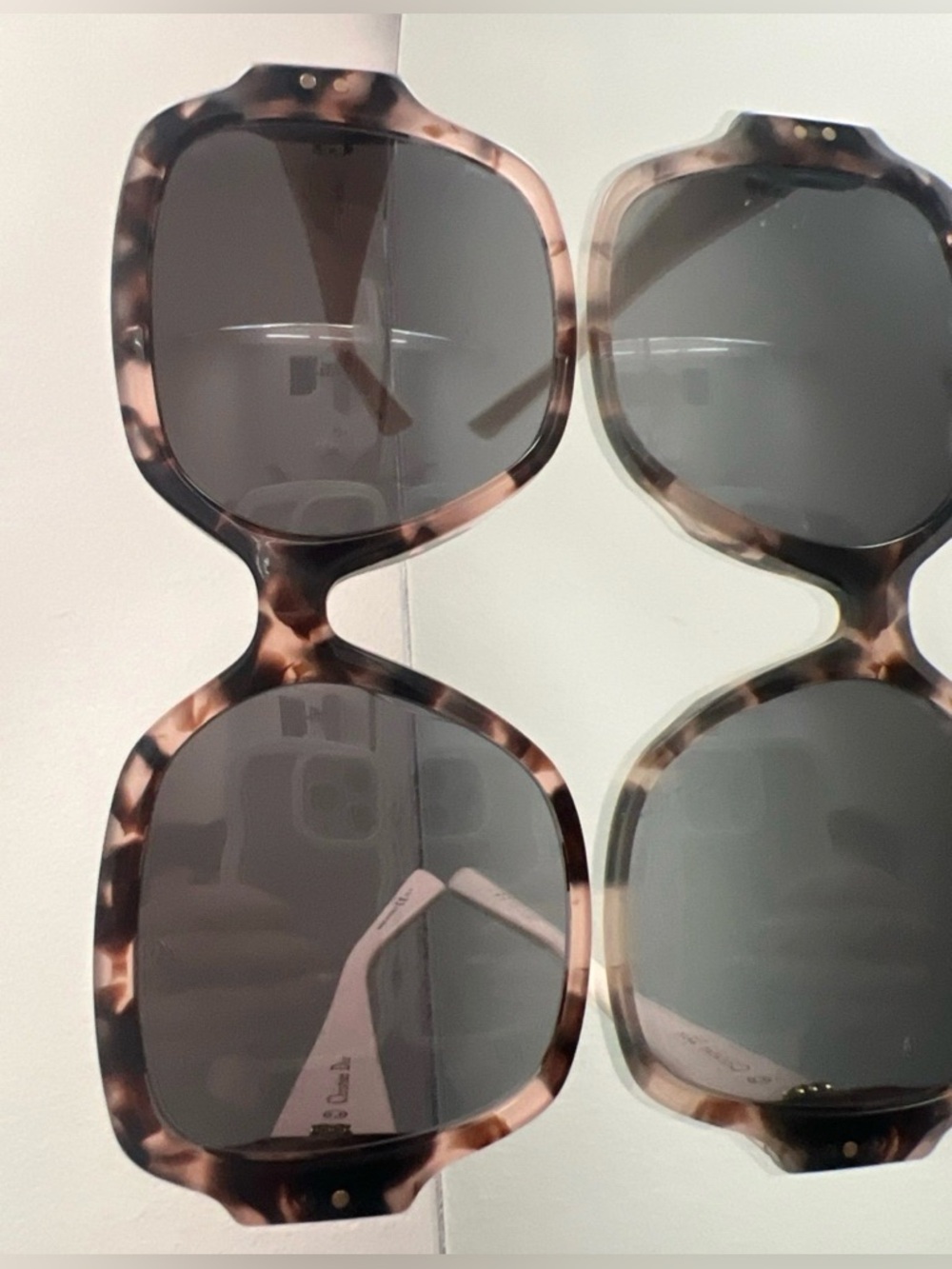 Lady Dior Studs Square Sunglasses In Havana/light Pink - Picture 5 of 9